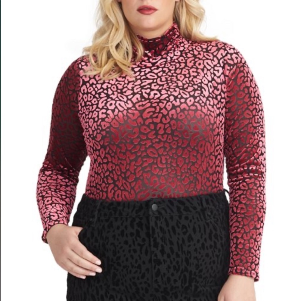 Trendy Plus Size Val Leopard-Print Turtleneck